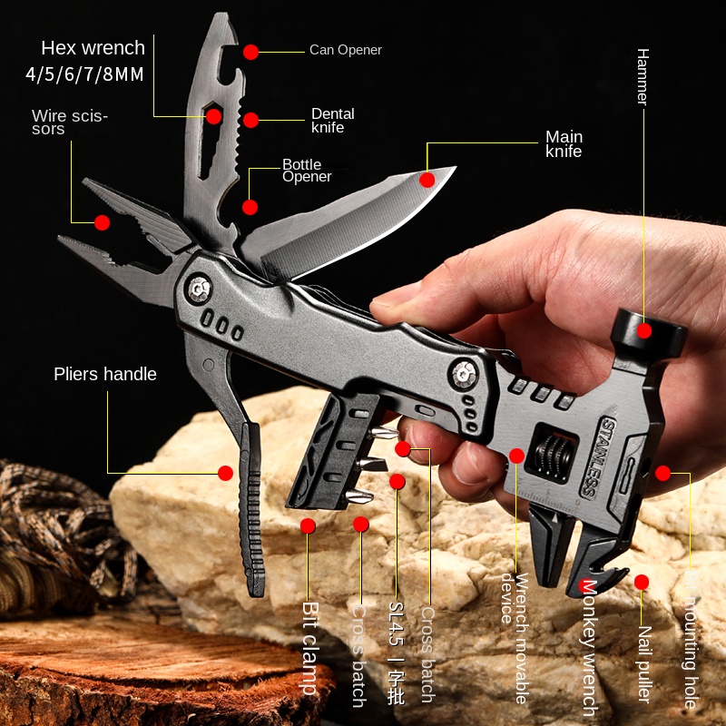 Outdoor Hunting Knife Set - 다기능 펜치 Multitool 클로 해머 야외