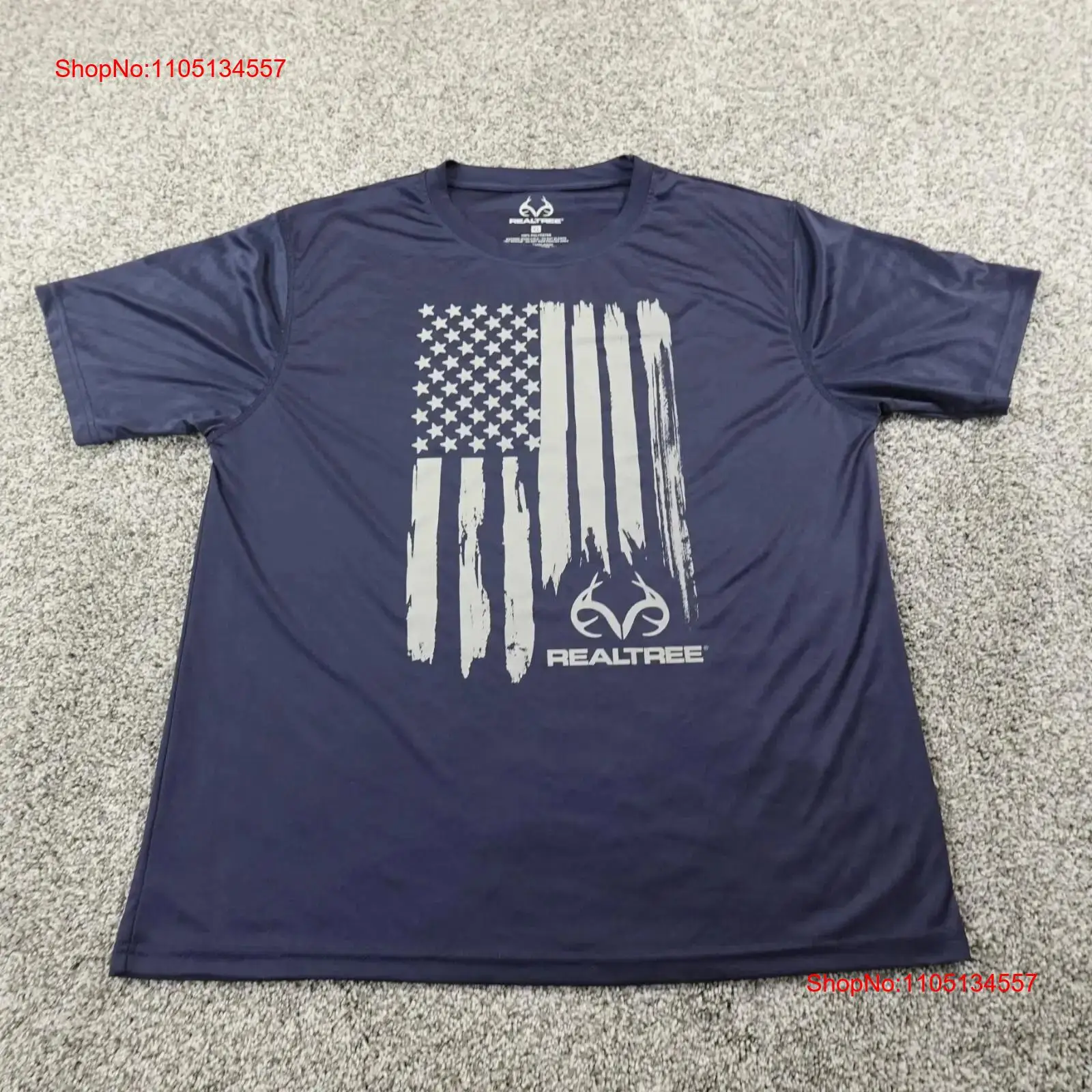 Outdoor Hunting Graphic Tees - 리얼트리 티셔츠 남성용 XL 블루 플래그