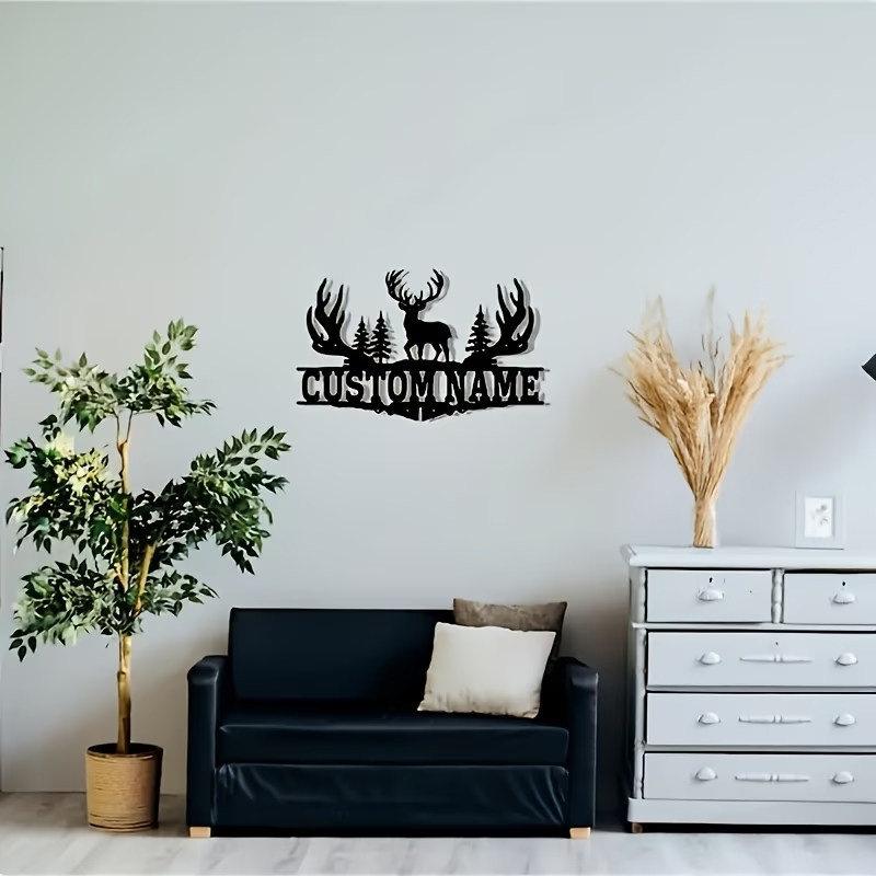 Hunting Outdoor Christmas Decorations - 맞춤형 소박한 사슴뿔 금속 벽 장식
