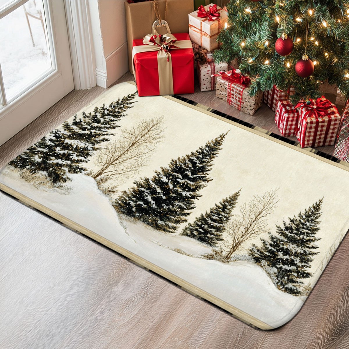 Hunting Outdoor Christmas Decorations - 겨울 눈 덮인 사냥꾼 오두막 소나무