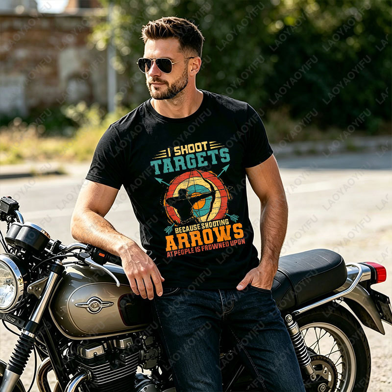 Outdoor Hunting Graphic Tees - 캐주얼 야외 양궁 연습 그래픽 티셔츠