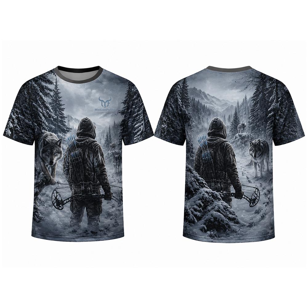 고딕 해골 궁수 3D 프린트 티셔츠 다크 포레스트 크로 - Outdoor Hunting Graphic Tees 리뷰 및 가격