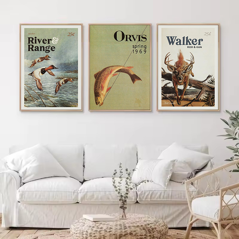 레트로 야생 동물 야외 사냥 낚시 야생 동물 빈티지 포 - Outdoor Hunting Pictures 리뷰 및 가격