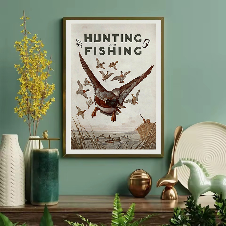 레트로 야생 동물 야외 사냥 낚시 야생 동물 빈티지 포 - Outdoor Hunting Pictures 리뷰 및 가격