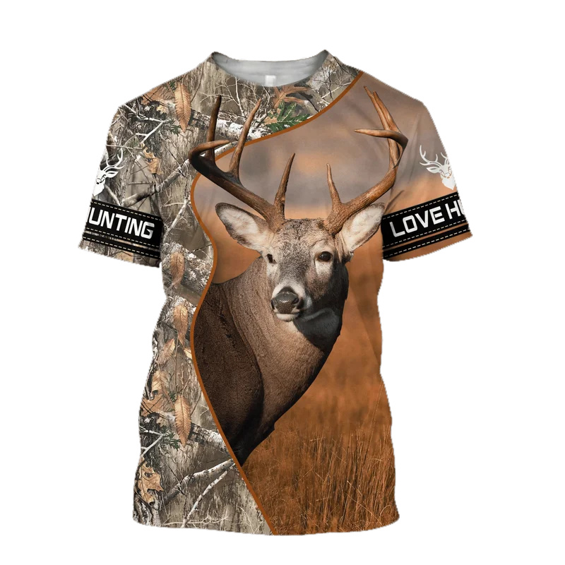 1개 맞춤 사진 엘크 토템 여름 남성 티셔츠 사냥 3D - Outdoor Hunting Graphic Tees 리뷰 및 가격