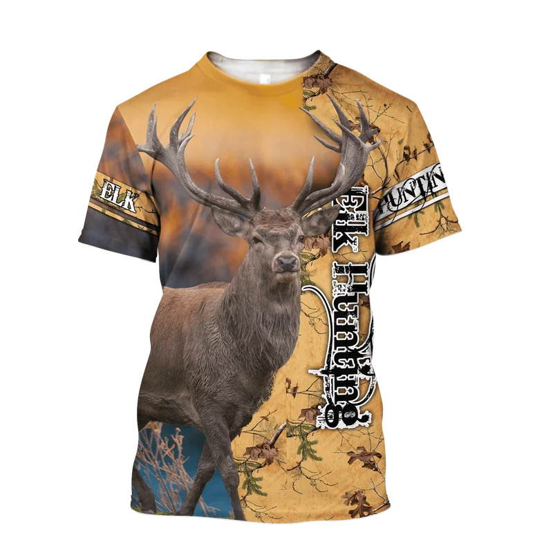 1개 맞춤 사진 엘크 토템 여름 남성 티셔츠 사냥 3D - Outdoor Hunting Graphic Tees 리뷰 및 가격