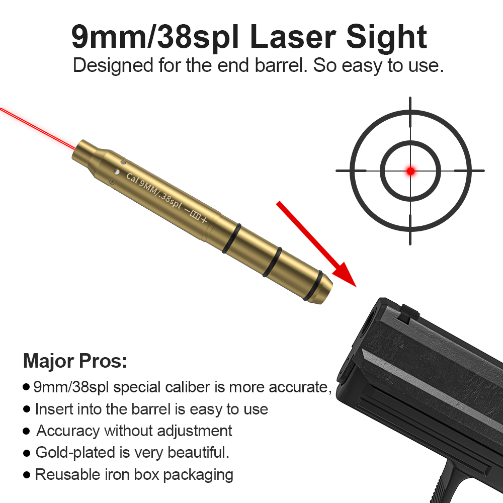 9MM/38SPL 권총 및 소총 스코프용 빨간색 레이저 - Outdoor Hunting Range 리뷰 및 가격
