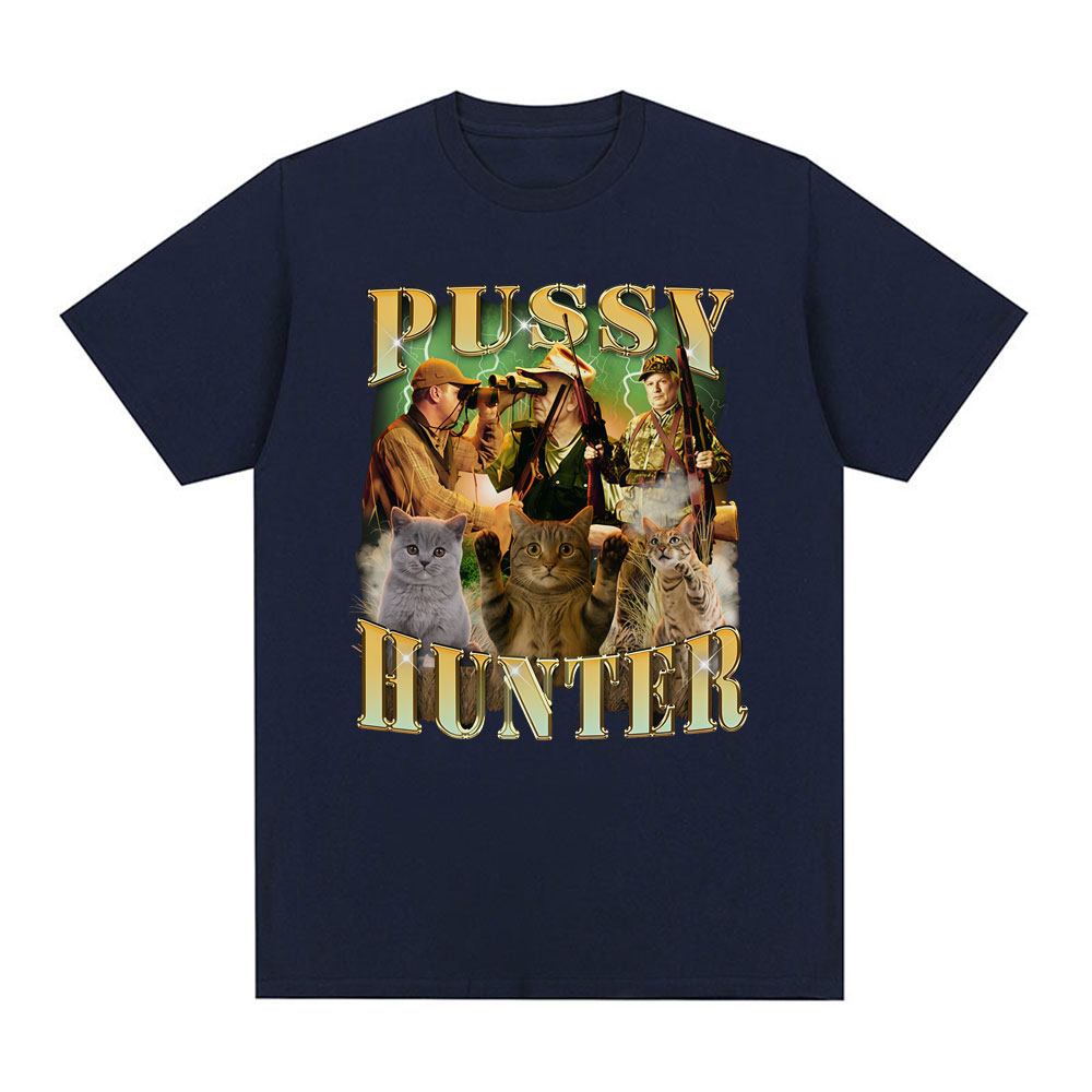 남녀공용 여름 빈티지 사냥 고양이 그래픽 티셔츠 오버사 - Outdoor Hunting Graphic Tees 리뷰 및 가격