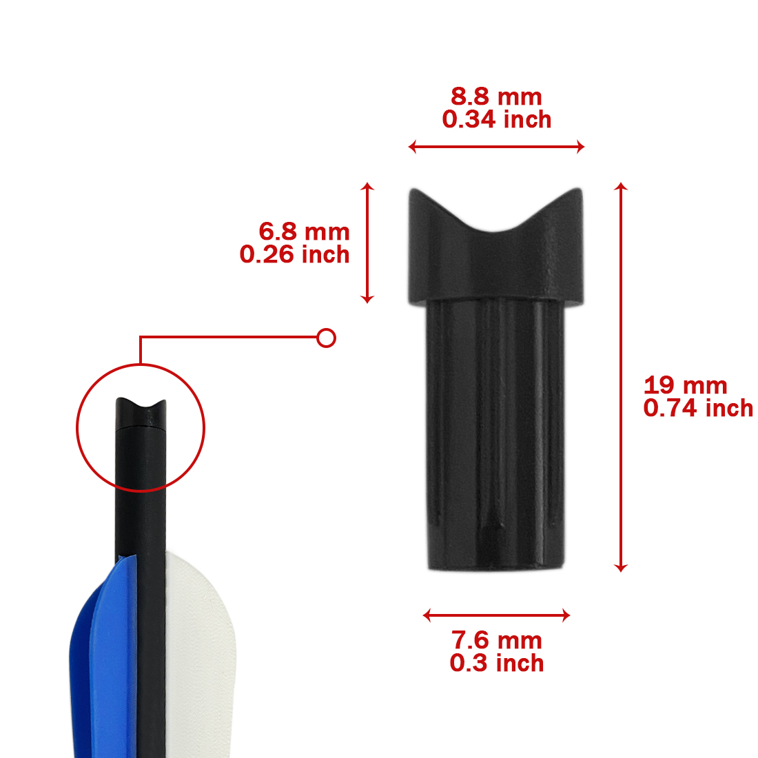 50개 프리미엄 반달형 내부 화살촉 노크 (ID7.6m - Arrow Carbon Shaft 리뷰 및 가격
